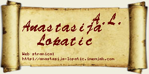 Anastasija Lopatić vizit kartica
